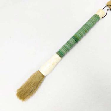 Imagem de Escultura Pincel de Parede Decorativo Fino Relevo Verde Luxo - LUXdéco