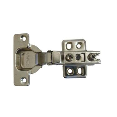 Imagem de Kit 4 Dobradiças Pressão 35mm Curva Armário com Parafuso - Renna