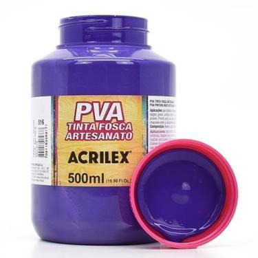 Imagem de Tinta PVA Fosca para Artesanato 500ml - Acrilex, 516 - VIOLETA