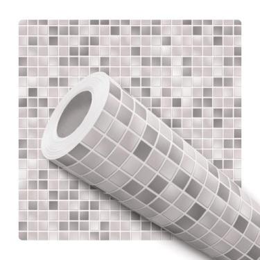 Imagem de Papel de Parede Vinílico Pastilha Estilo Aço Cinza 5m - DELIQUADROS, 5