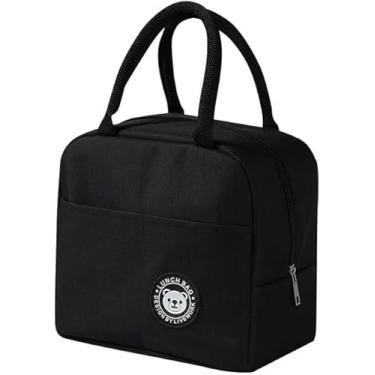 Imagem de Bolsa Térmica Reutilizável para Academia, Trabalho e Escola – Marmiteira Impermeável Com Alça, Prova de Vazamentos para Lanches e Passeios – Preto