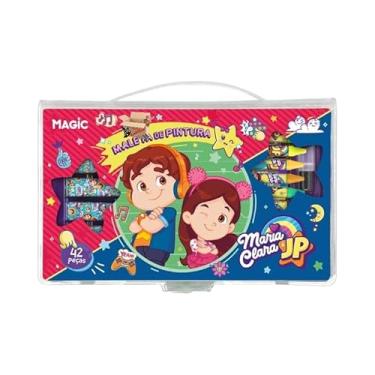 Imagem de KIT Escolar Infantil Maleta Estojo De Pintura - Canetinhas - Aquarela 42 Pçs (42Pç Maria Cl. E JP)