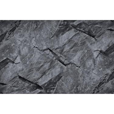 Imagem de Riivvdise Fundo de aquário de rocha fundo subaquático preto cinza pedra tanque de peixes fundo preto rochoso terrário fundo de habitat réptil rocha preta para animais de estimação papel de parede