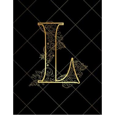 Imagem de L: Notebook Journal with Gold Monogram Initial Letter