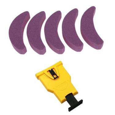 Imagem de Ｂｅｓｇａ Afiador de dentes de motosserra, ferramenta portátil universal com pedras de amolar para afiar gramado, projeto de madeira diy, Caixa Kraft