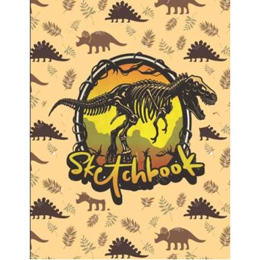 Imagem de Sketchbook: Roaring Dinosaur Sketchbook for boys Ages 4-8, Ages 9-12, Large Blank Sketchbook, 120 Pages, 8.5" x 11", Cool Dinosaur Blank Notebook for ... Cool Dinosaur Sketchbook, Kids Drawing Books