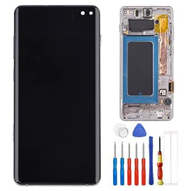 Imagem de E-yiiviil Tela TFT compatível com Samsung Galaxy S10 Plus S10+ SM-G975U SM-G975W Tela LCD sensível ao toque de 6,4 polegadas com ferramentas + moldura (reconhecimento de impressões digitais não é