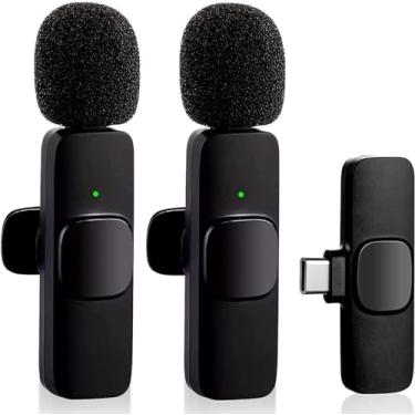 Imagem de Microfone K9 Sem Fio para Smartphone, com Suporte, Transmissão ao Vivo, Preto, Tipo-C