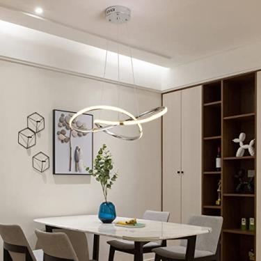 Imagem de 30W 1800 lumenTrefoil projeta luminária suspensa regulável com controle de retomo, para salas de jantar, ilha de cozinha e tetos altos (Cromar)