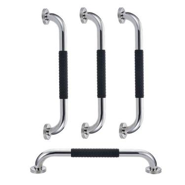 Imagem de Barra de Apoio 30cm Inox Kit 4 unidades Superficie Antiderrapante Idos