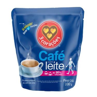 Imagem de Café com Leite 3 Corações com Cálcio Refil 100g