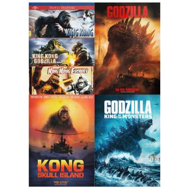 Imagem de King Kong / King Kong vs. Godzilla / King Kong Escapes / Godzilla / Kong Skull Island / Godzilla King of the Monsters (4-Pack)