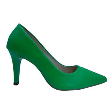 Imagem de Sapato Feminino Scarpin Salto Fino Alto 174 (Verde Bandeira, BR, Adulto, Numérico, 34)