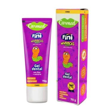 Imagem de Gel Dental Minhocas Carmed Sabor Maça Verde 70g- Cimed