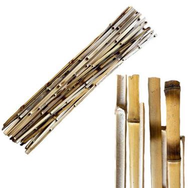 Imagem de Tutor Bambu Preto Rachado Identificado 6 Unidades 95cm - AMK - Jardina