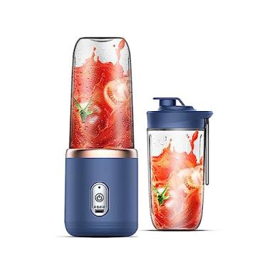 Imagem de Generic - Liquidificador Portátil, 6 Lâminas, Recarregável USB, 8-10 Porções, Azul, 400 ml, 300 g, 4.5W, 3.7V, Moderno