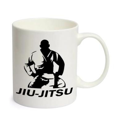 Imagem de Caneca Branca de Porcelana 325ml Arte Marcial Jiu Jitsu