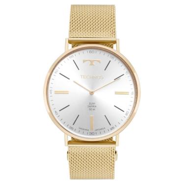 Imagem de Relógio Technos Masculino Ref: 2025Ltz/1C Slim Mesh Dourado