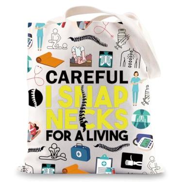 Imagem de JNIAP Bolsa de quiropraxia para presente de quiropraxia presente médico quiroprático presente de assistente de quiropraxia bolsa de ombro, Cuidado com TB, Large