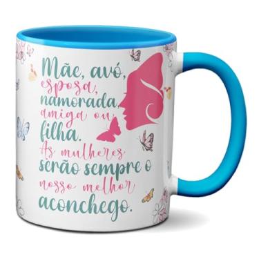 Imagem de Caneca Mulher Mãe, Avó Sempre Aconchego Frase Criativa (Azul)