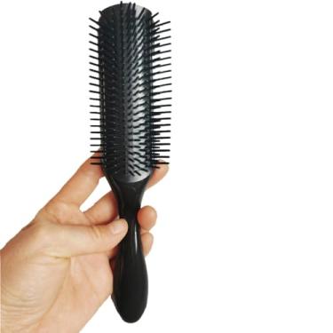 Imagem de 4 cores escova feminina desembaraçante estilo escova de cabelo couro cabeludo massageador salão cabeleireiro liso cacheado molhado pente (07)