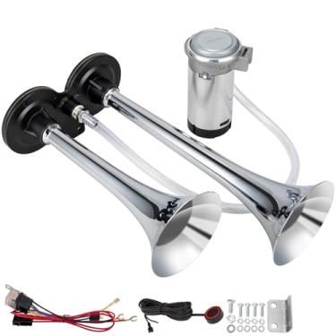 Imagem de AOLIHAN Buzina de trem para carro, kit de buzina de som alto, buzinas de ar para caminhão, carro, motocicleta, 12 V 150 db, kit de buzinas duplas super alto com compressor