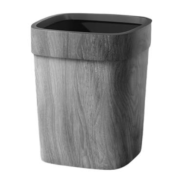 Imagem de WeiLaiKeQi Lata de lixo pequena, anéis de pressão, lixeira decorativa rústica, cesta de lixo para decoração, dormitório, quarto, banheiro, S without Lid
