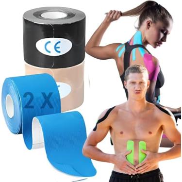 Imagem de Fita Bandagem Adesiva Elástica 5m x 5cm - Suporte Muscular, Alívio de Dor, Estabilidade e Performance para Treinos e Recuperação