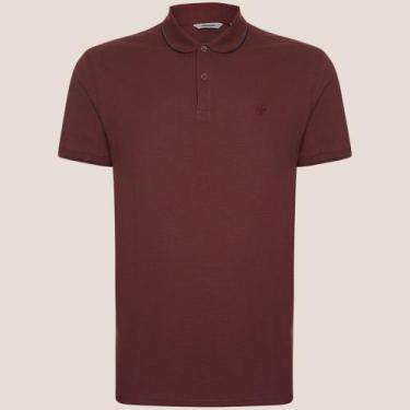 Imagem de Camisa Polo Dudalina Jacquard Ou25 Bordô Masculino, M