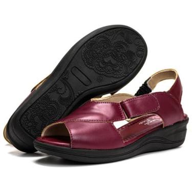 Imagem de Sandalia Feminina Ortopédica Leve e Macia - Floratine, Vermelho, 36