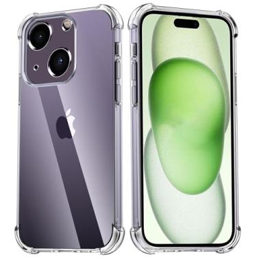 Imagem de USTIYA Capa para iPhone 15 Plus 6,7 polegadas Uso Resistente Bumper de Absorção Choques em TPU Transparente Protector Câmera com Espessamento nas Quatro Pontas da Carcasa