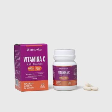 Imagem de Vitamina C 500 mg Sanavita Antioxidante Vegano, Vitamina