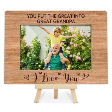 Imagem de OXRUN Porta-retrato para vovô, presentes para avô de bebê, vovô e eu, porta-retratos para avós, 10 x 15 cm, para exibição de mesa - M02