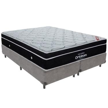 Imagem de Cama Box King Cinza Ortobom Elegant Molas Ensacadas