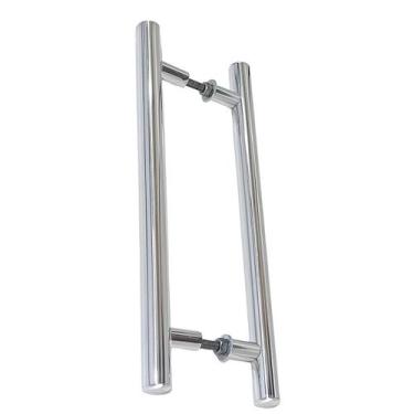 Imagem de Puxador Duplo Alumínio Tubular 40cm Porta Pivotante Polido - Puxador, 