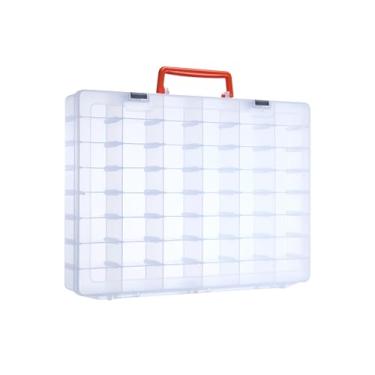 Imagem de AISLE 3 ESSENTIALS Caixa de armazenamento de brinquedos de plástico, 48 compartimentos ajustáveis para mini marcas, Hot Wheels, Shopkins, L.O.L. Surprise! Bonecas e pequenos brinquedos de plástico