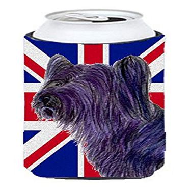 Imagem de Skye Terrier com bandeira britânica da bandeira britânica High Boy Beverage Hugger