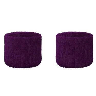 Imagem de Couver Pulseira de moletom juvenil felpuda de algodão roxo de 7,6 cm para esportes e mais, 1 par