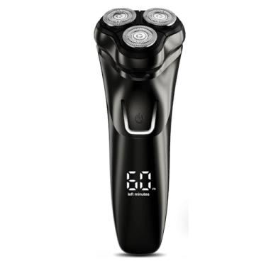 Imagem de Barbeador elétrico para homens, barbeador elétrico SHPAVVER para homens, barbeador a seco e molhado recarregável com aparador pop-up, à prova d'água, sem fio, portátil, presente ideal para ele