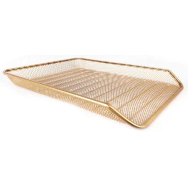 Imagem de Bandeja Organizadora Multiuso De Mesa De Escritório Dourado