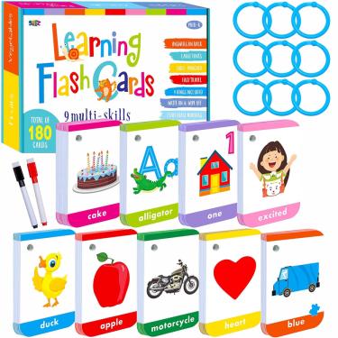 Imagem de Flashcards SpriteGru 180 Toddler Learning com marcador apagável