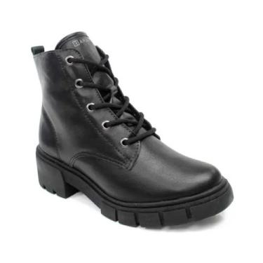 Imagem de Bota Coturno Ankle Feminina Ramarim Tratorada Salto Bloco Baixo Grosso