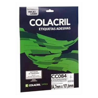 Imagem de Etiqueta Adesiva Colacril Carta Cc084 84,7X101,6Mm C/60