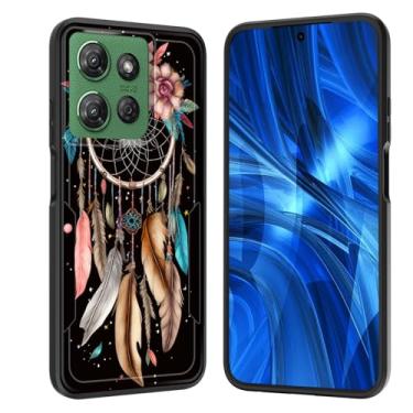 Imagem de JHYYTUJTYP Capa para Moto G 5G 2025, [Teste de queda de grau militar] Capa protetora resistente à prova de choque resistente para Motorola Moto G 5G 2025 de 6,7 polegadas, flor apanhadora de sonhos