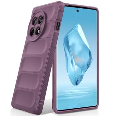 Imagem de BonYonka Capa de silicone para OnePlus 12R, forro de microfibra antiarranhões, capa à prova de choque com proteção para câmera, roxa