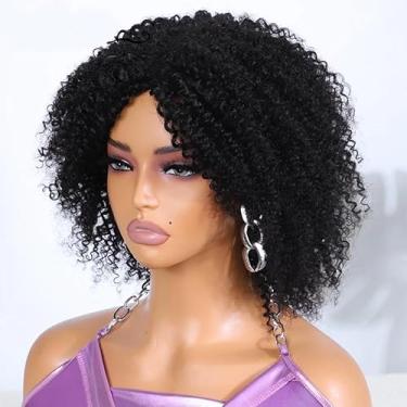 Imagem de Peruca Cacheada de cabelo 100% humano natural brasileiro cachos Afro na cor preta