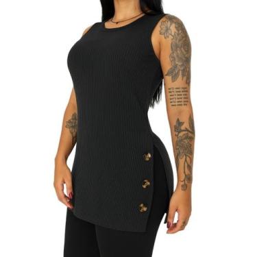 Imagem de Camisa Vest Legging Regata Tapa Bumbum Malha Canelada - xoramenina, Pr