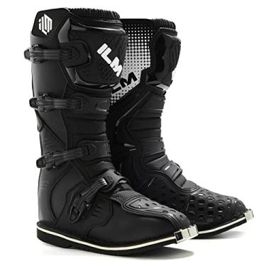 Imagem de ILM Botas De Motociclista Adultas Impermeáveis Para Quadriciclo, Motocross, Sujeira, Modelo Mx3A Masculino (Preto, 9,5)