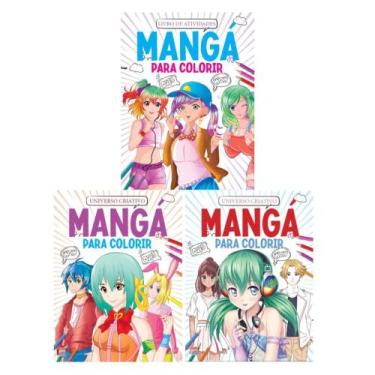 Imagem de Coleção mangá para colorir - 3 vol - Kit de Livros, 3