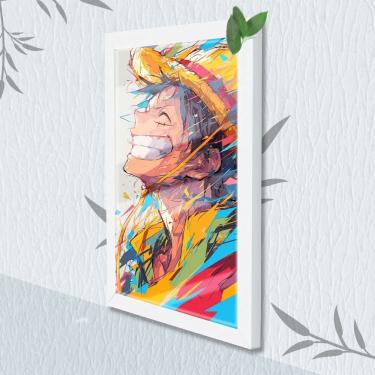 Imagem de Quadro Decorativo One Piece Pop Art + Vidro 33x25 Sala Estar
